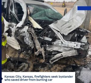 Accident, Good Samaritan Saves Driver from Burning Car in Kansas City